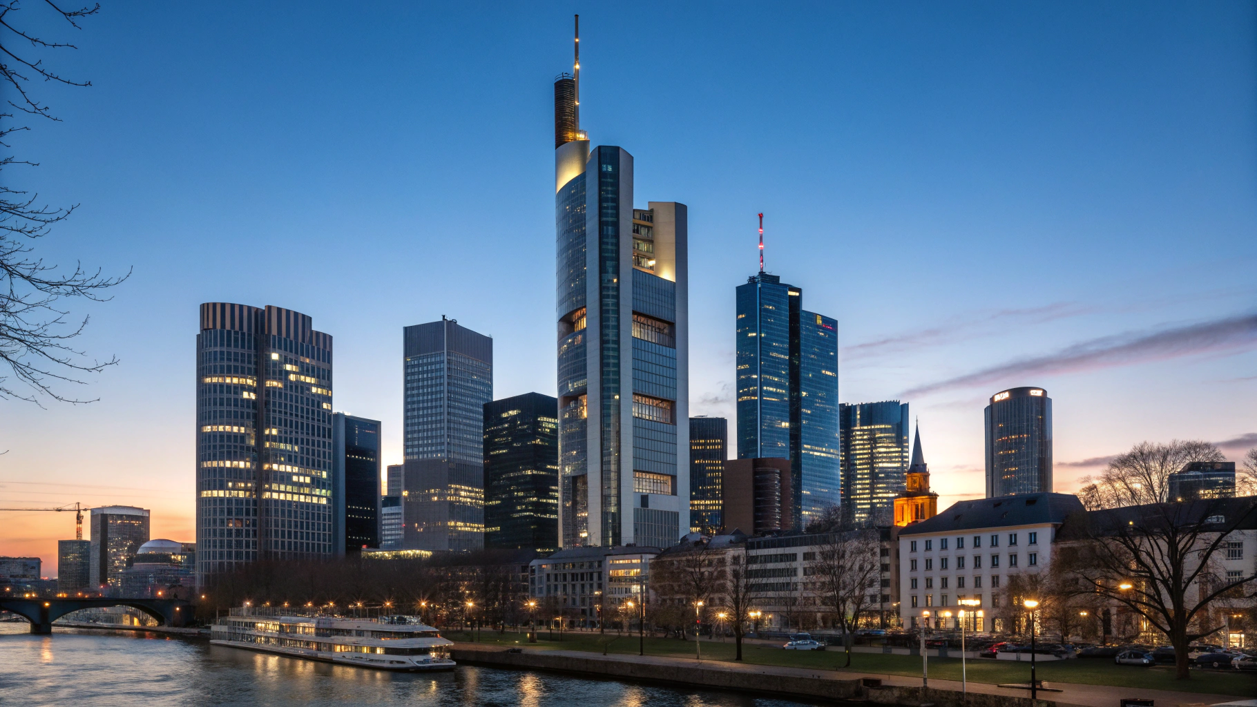 European financial district skyline